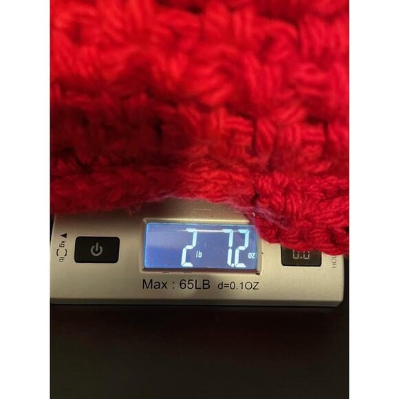 Vintage Handmade Crochet Sweater Vest Womens XL Red Chunky Open Front Granny - Picture 7 of 7